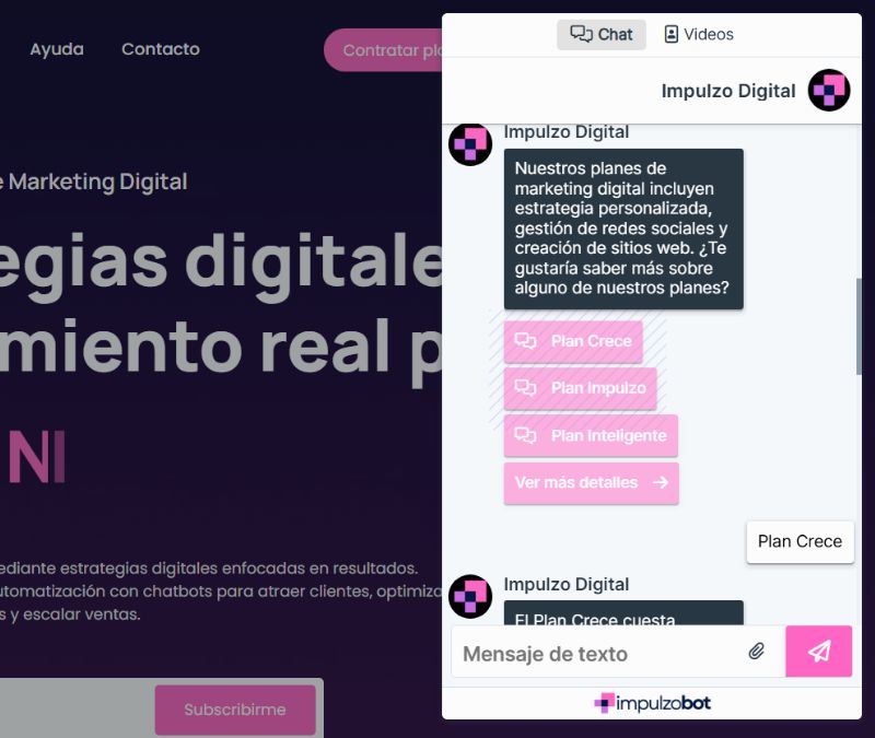 Cha Bot inteligente para aumentar ventas